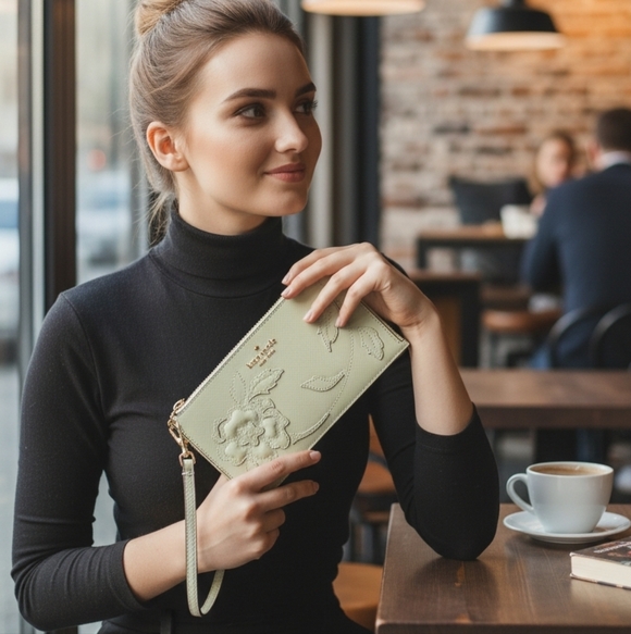 Kate Spade Lucy Floral Medium L-zip Wristlet - Picture 4 of 4